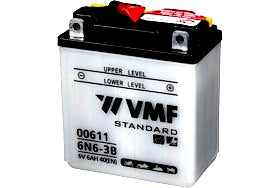 00611 VMF MOTORBIKE BATTERY 6AH, 40A, 6V