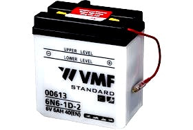 00613 VMF MOTORBIKE BATTERY 6AH, 40A, 6V