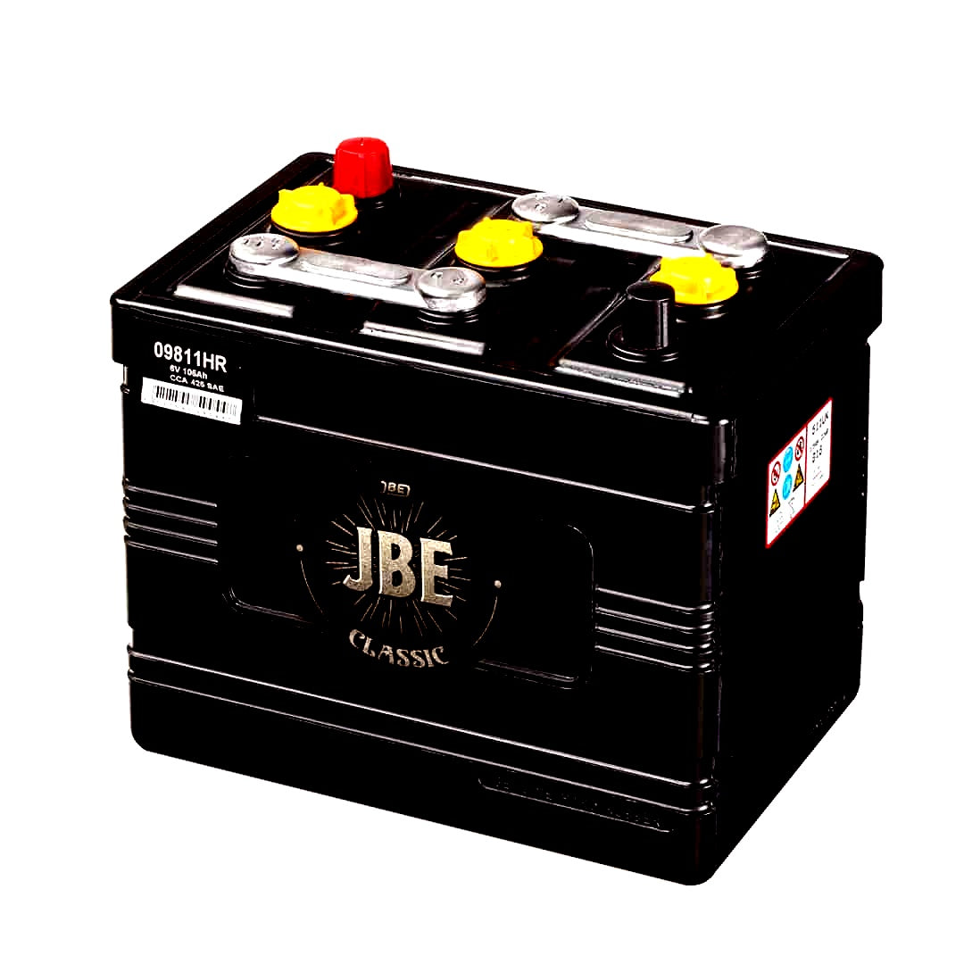 09811HR JBE CLASSIC 105AH, 6V HARDRUBBER BATTERY, 425A