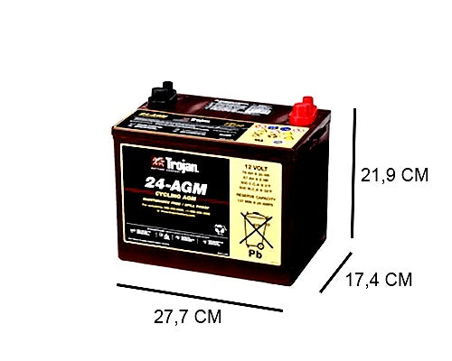 24-AGM TROJAN 76AH DEEP CYCLE BATTERY (TRACTIE), 12V