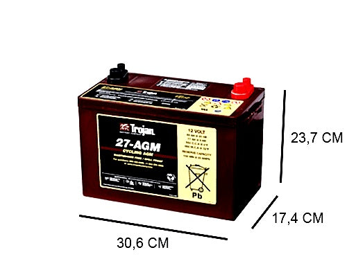 27-AGM TROJAN 89AH DEEP CYCLE BATTERY (TRACTIE), 12V