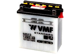 50513 VMF 5AH MOTORBIKE BATTERY, 52A, 12V