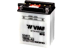 YB14L-A2 / 12N14-3A VMF POWERSPORT 14AH MOTORBIKE BATTERY, 175A, 12V