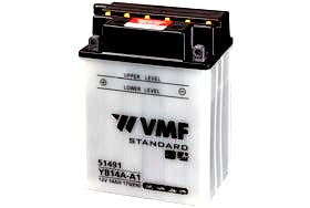 51491 VMF 14AH MOTORBIKE BATTERY, 175A, 12V