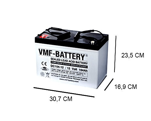 VMF DC104-12 104AH AGM DEEP CYCLE BATTERY 12V