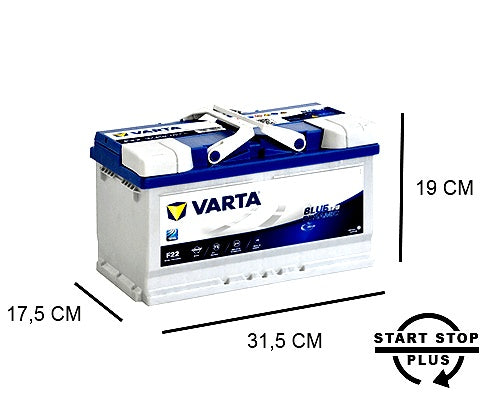 F22 VARTA 80AH EFB START-STOP BATTERY BLUE DYNAMIC, 730A, 12V