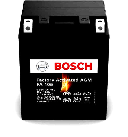 FA 105 BOSCH AGM 12AH MOTORBIKE BATTERY, 210A, 12V (YB14L-A2)