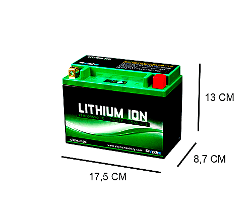 LTX20L-BS SKYRICH LITHIUM MOTORBIKE BATTERY 12V 7AH (10H) 380A SAE