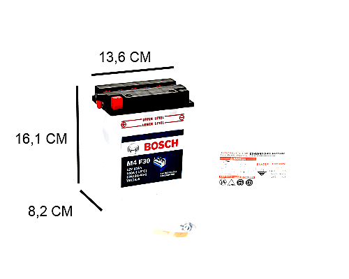 YB12A-A BOSCH 12AH MOTORBIKE BATTERY, 160A, 12V