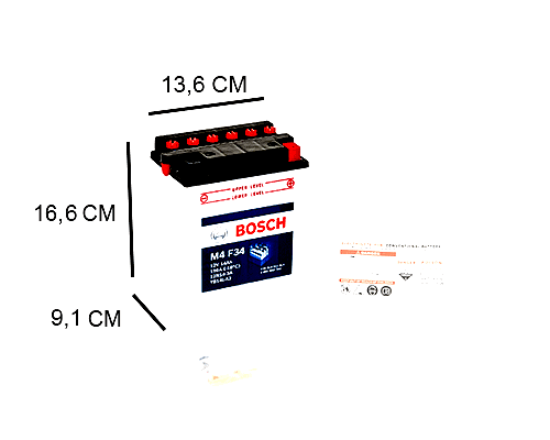 YB14L-A2 BOSCH MOTORBIKE BATTERY 12V, 14AH, 190A