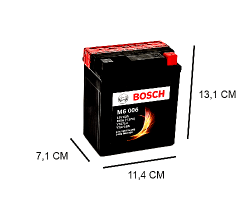 YTX7L-BS BOSCH AGM 6AH MOTORBIKE BATTERY, 100A, 12V