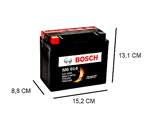 YTX12-BS BOSCH AGM 10AH MOTORBIKE BATTERY, 150A, 12V