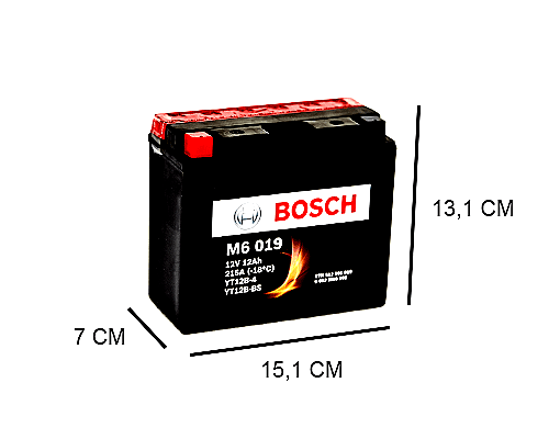 YT12B-BS BOSCH AGM 12AH MOTORBIKE BATTERY, 215A, 12V