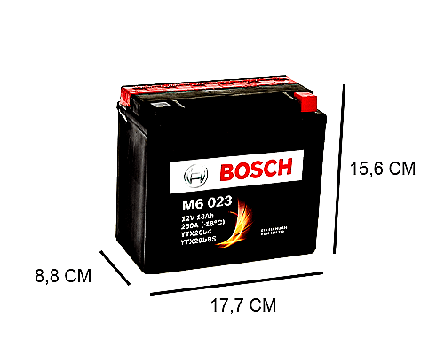 YTX20L-BS BOSCH MOTORBIKE BATTERY 12V, 18AH, 250A