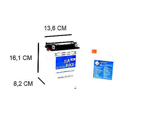 CB12AL-A2 SIA 12AH MOTORBIKE BATTERY, 135A, 12V