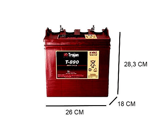 T-890 TROJAN 190AH DEEP CYCLE BATTERY (TRACTIE), 8V