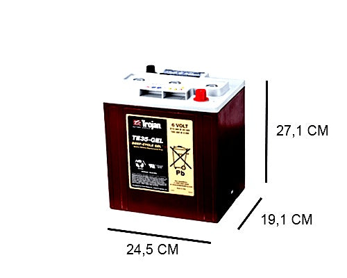 TE35-GEL TROJAN 210AH DEEP CYCLE BATTERY (TRACTIE), 6V