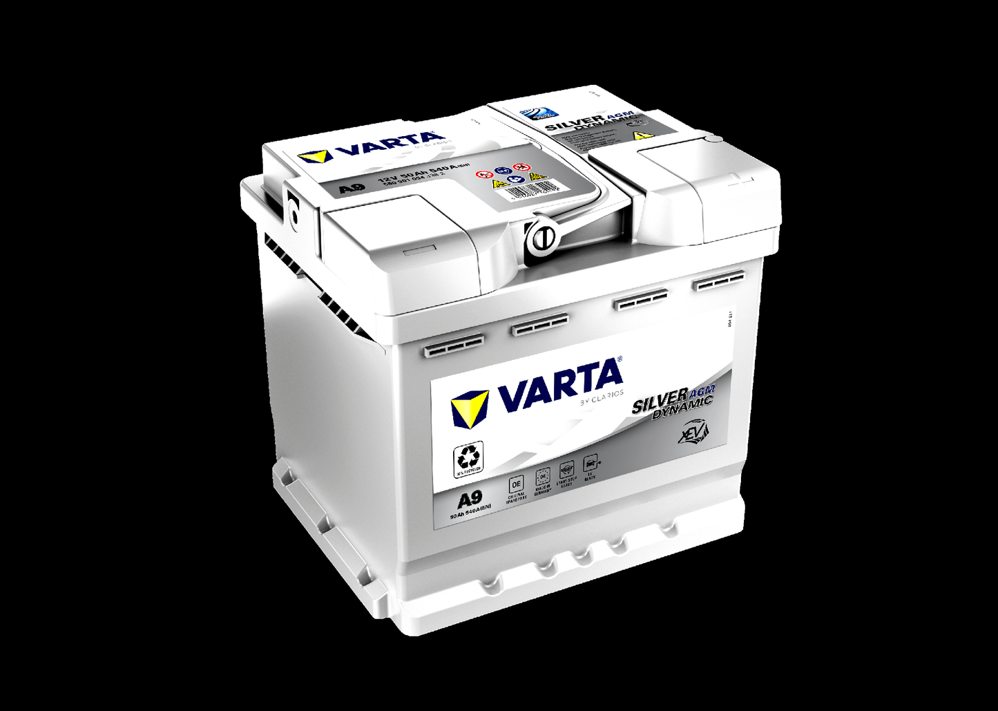 VARTA A9 50AH SILVER DYNAMIC AGM START-STOP BATTERY, 540A, 12V