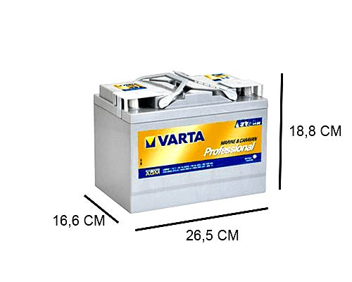 60AH VARTA DEEP CYCLE AGM BATTERY, PROFESSIONAL LAD60, 12V