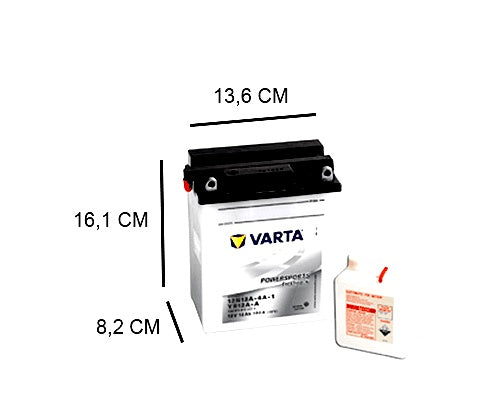 YB12A-A VARTA FRESHPACK 12AH MOTORBIKE BATTERY, 160A, 12V