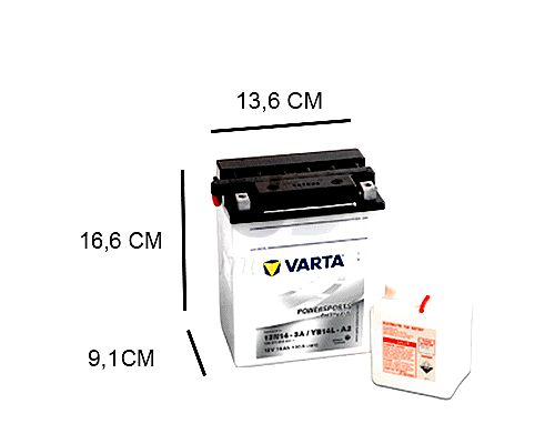 YB14L-A2 VARTA FRESHPACK 14AH MOTORBIKE BATTERY, 190A, 12V