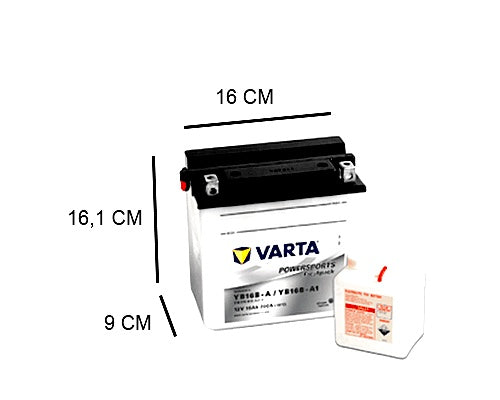 YB16B-A VARTA FRESHPACK 16AH MOTORBIKE BATTERY, 200A, 12V