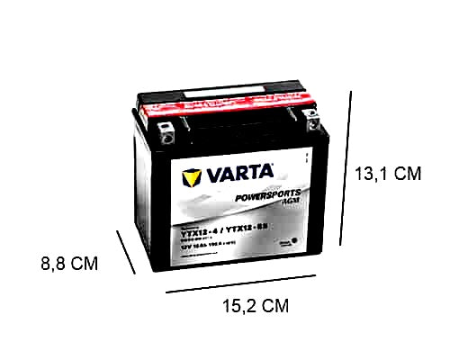 YTX12-BS VARTA AGM 10AH MOTORBIKE BATTERY, 150A, 12V