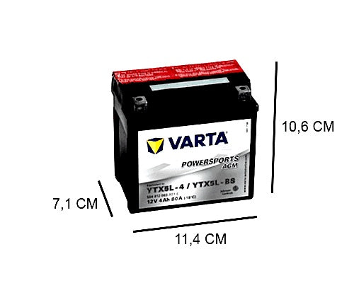 YTX5L-BS VARTA AGM 4AH MOTORBIKE BATTERY, 80A, 12V